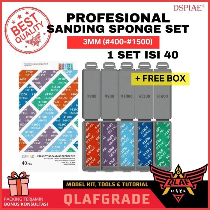 

Profesional Sanding Sponge SET 3mm 40pcs (400-1500) pre-cut dspiae