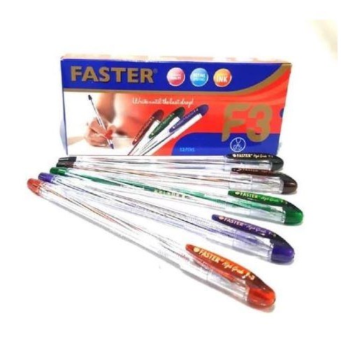 

New (12pcs) Pulpen / Pen / Pena / Bolpen Faster F3 0.5mm
