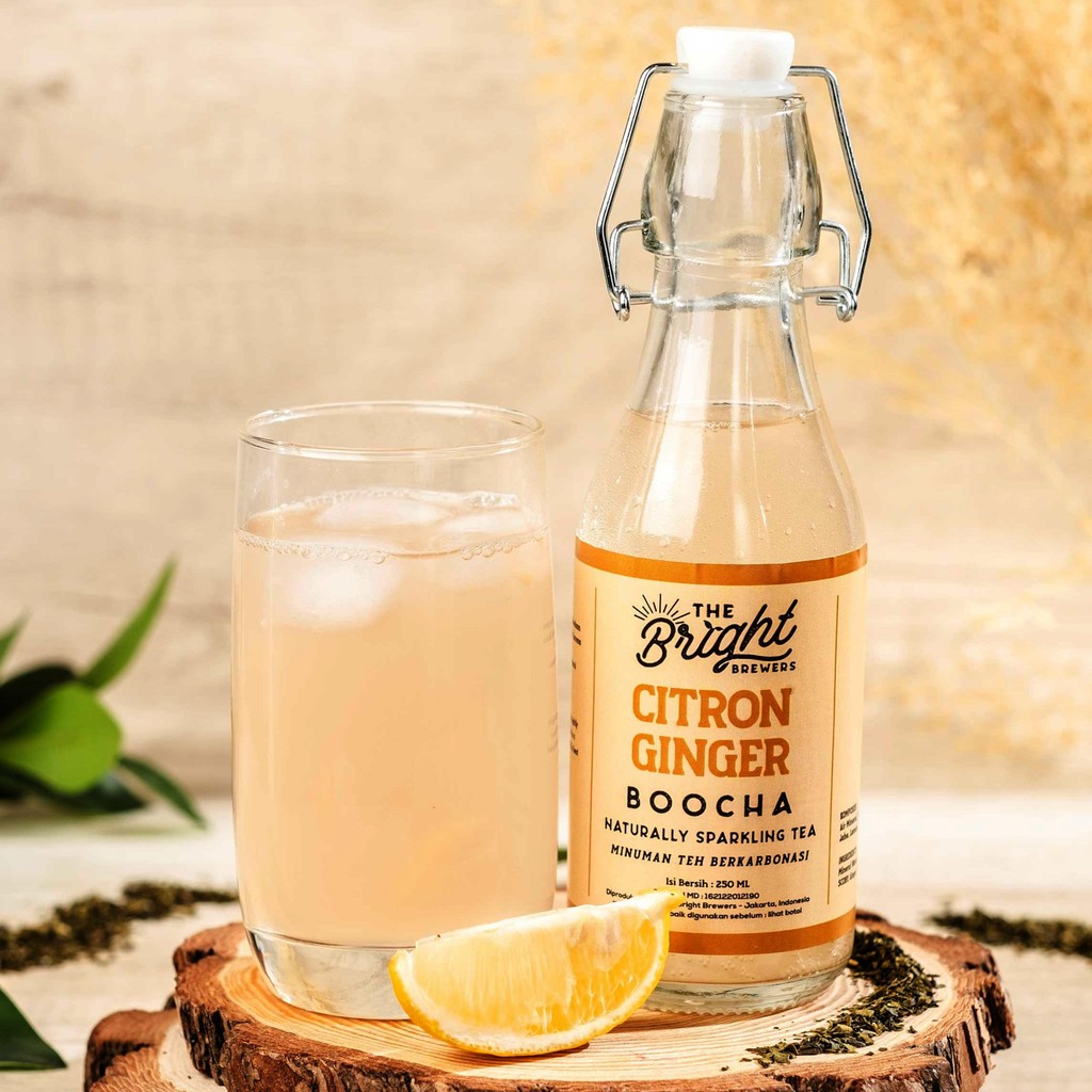 

Kombucha Lemon Ginger 250 ML - The Bright Brewers - Teh Fermentasi