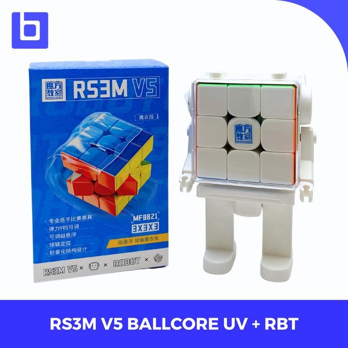 Cube 3x3 Cube Moyu Rs3m V5 Ballcore UV + CASE ROBOT