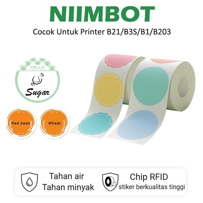 

Niimbot B1/B21/B21Pro/B31 Transparan/Warna/Putih Bulat Label Perekat Diri Sensitif Tahan Air Nomor