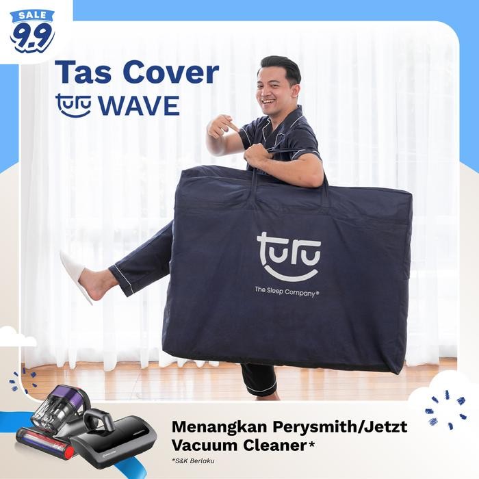 Turu Tas Bag Cover Kasur Lipat Turu Wave Spunbound Tebal - Dark Blue Penyimpanan Waterproof