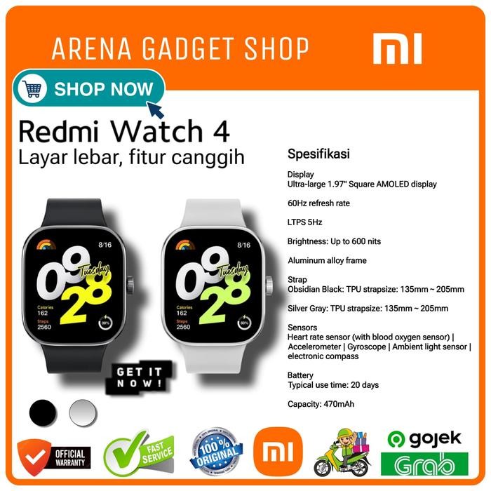 Xiaomi Redmi Watch 4 New Garansi Resmi Xiaomi Smart Watch Jam Tangan Pintar