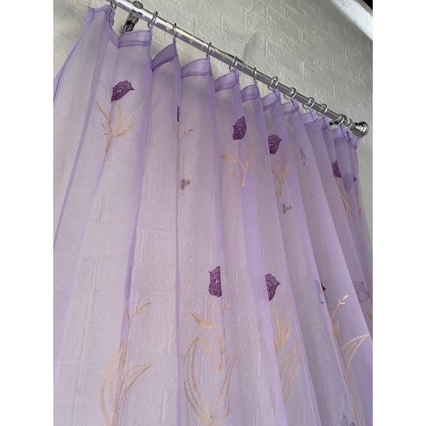 Pilihan- Gorden Vitrase Bordil Warna - V.Bordil Matahari Hijau, L. 100Cm X T.220Cm