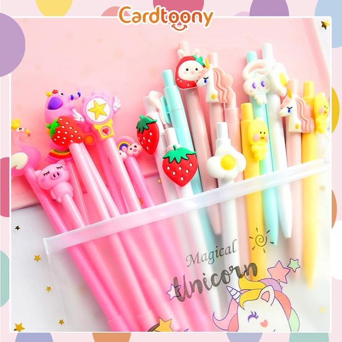 

OJ 20 Pcs Pulpen gel warna warni kelinci kucing telapak beruang gel pen rabbit ballpoint bolpoin