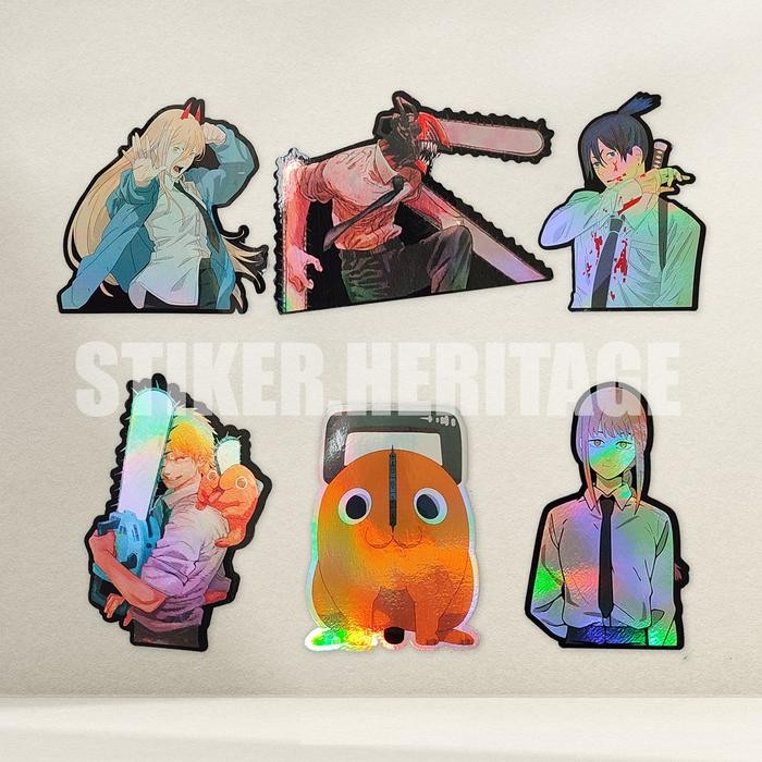 

Pilihan- Pack Sticker Chainsaw Man Stiker Hologram Berwarna Waterproof Book Paper Stationery