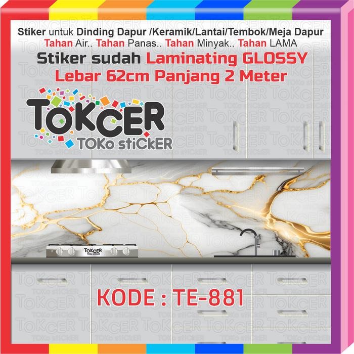 New Wallpaper Stiker Dinding Dapur / Stiker Meja / Stiker Keramik/ Stiker Lantai/ Stiker Pintu Anti