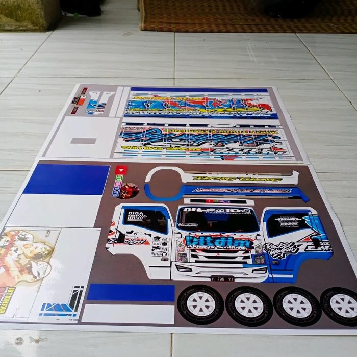 Pola Stiker Miniatur Truk Oleng Ukuran 48Cm