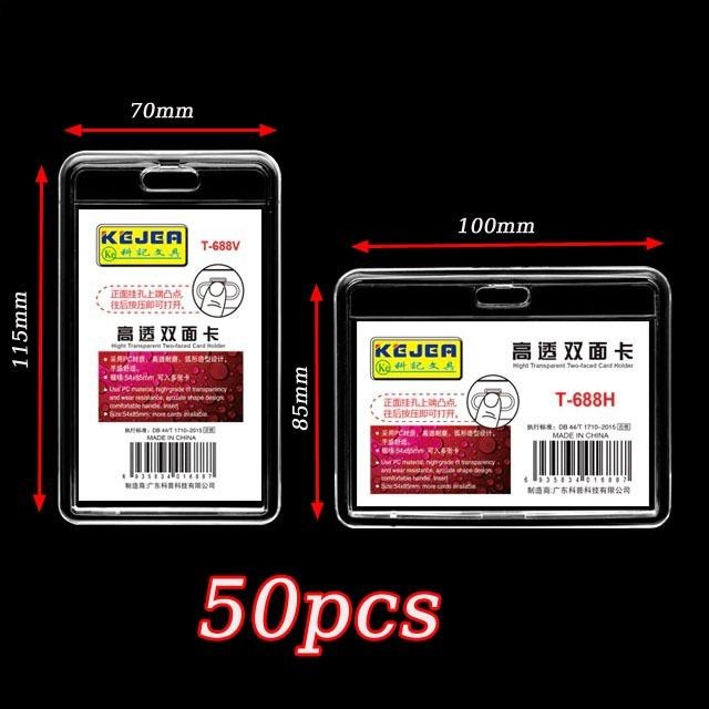 

TERBARU! 50Pcs/set Holder Tempat Id Karet Casing Tempat Id Card Holder Transparan