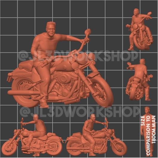 Pilihan- Jl3D Motor Skala 1/64 Harley Davidson Fat Boy Rider Hotwheels Mini Gt