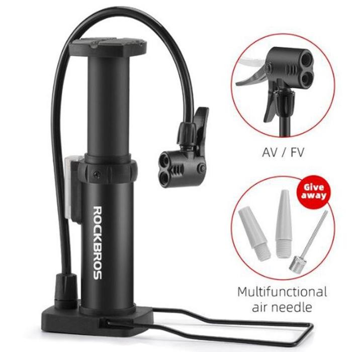 Pompa Injak Angin Ban Sepeda Motor Rockbros Portable Presta Schrader