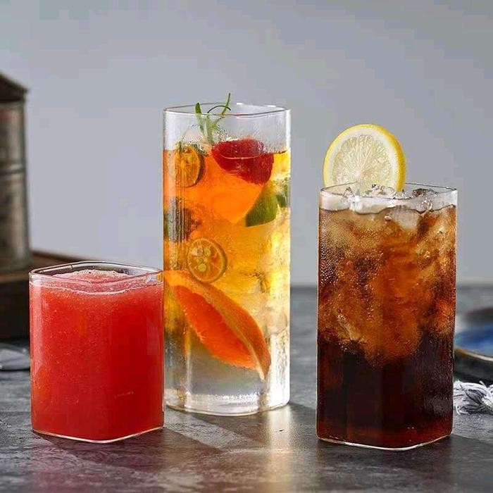 Gelas Kaca Aesthetic Kotak/Gelas Korea 1062