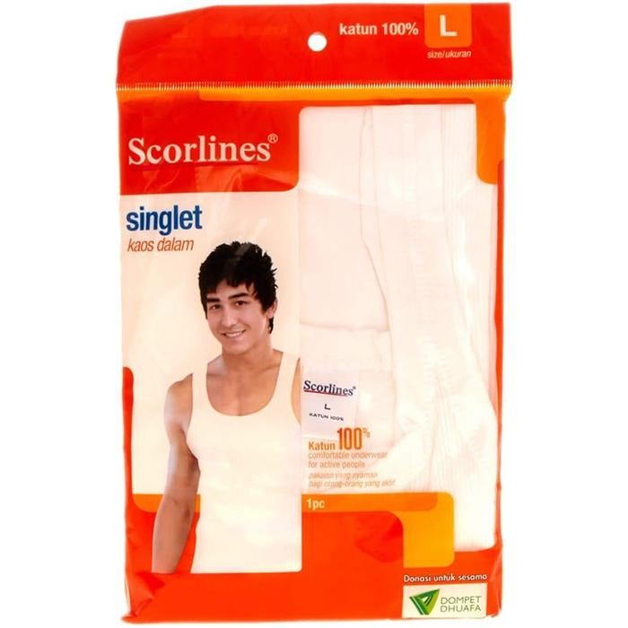 Best seller Kaos Dalam Pria Scorlines Singlet Cotton L