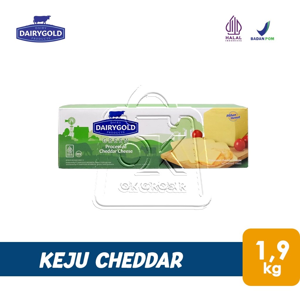 Keju Cheddar DairyGold Dairy Gold Ekonomis Cheddar Cheese 1,9kg (1 Slop)