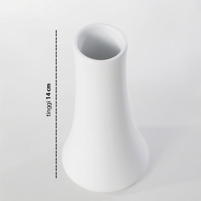 Vas Bunga Keramik Putih Polos By Indo Keramik - 1PCS
