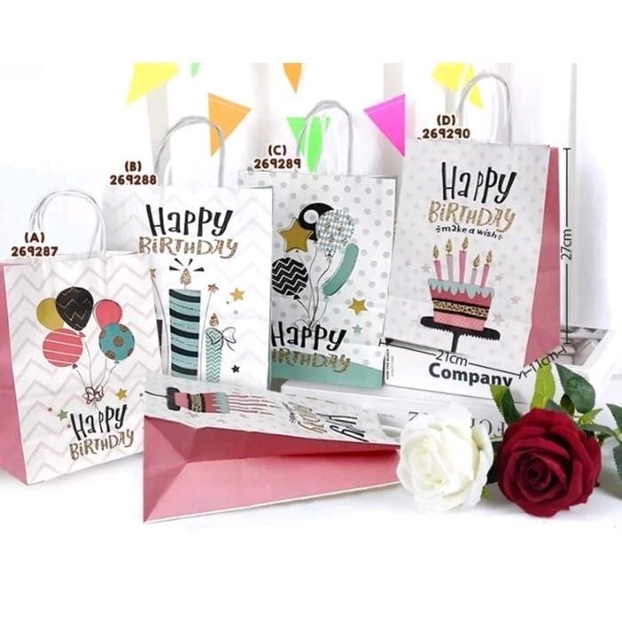 PAPERBAG KERTAS HADIAH SOUVERNIR ULTAH TAS GOODIE BAG ULTAH