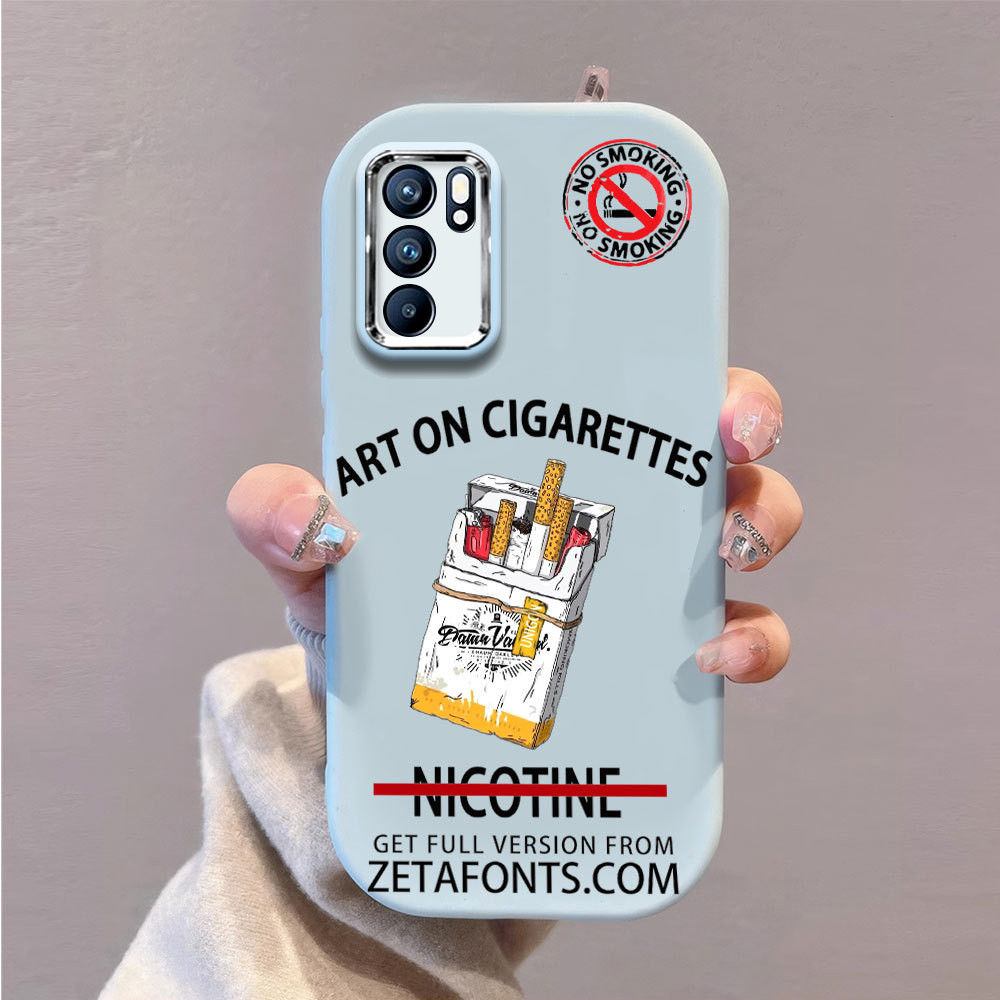 OPPO Reno 3 4 4f 5 6 7 7z 8 8T 8Z 4G 5G NEO9  casing handphone terbaru Ikon Jangan Merokok  kesing h
