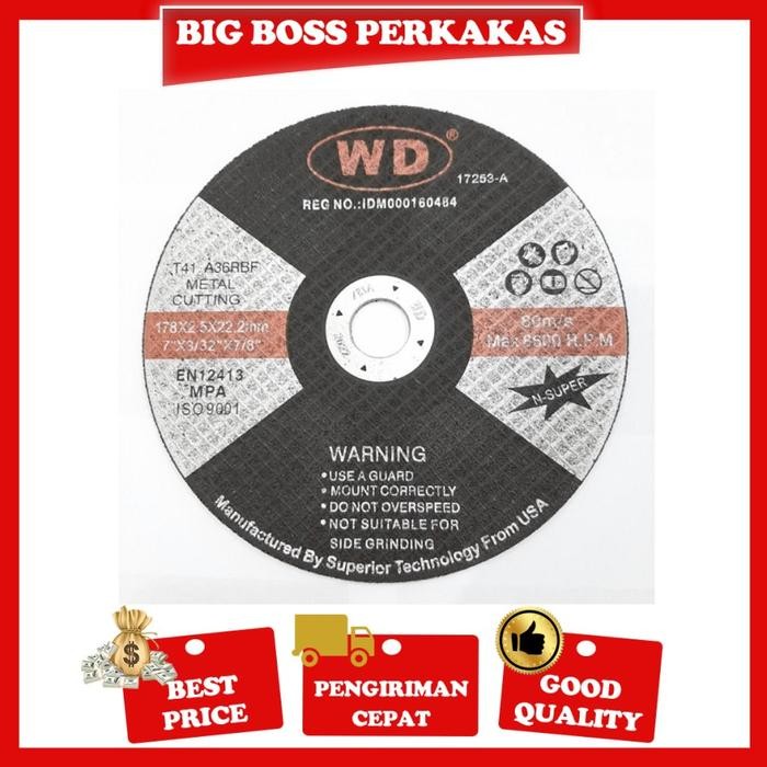 ri5m- Wd Cutting Wheel 7 Inch / Wd Batu Potong 7 X 2.5 Mm