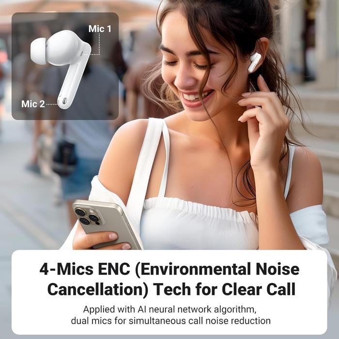 27r7- Ugreen Premium Hitune T3 Pro Earphone Wireless Tws Bluetooth 5.4 Noise Canceling