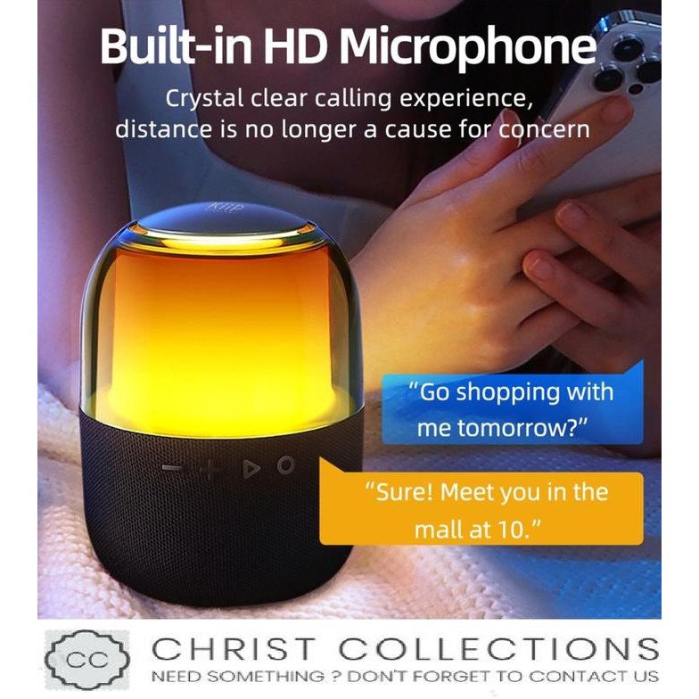 KIIP SPEAKER BLUETOOTH PORTABLE TWS RGB LED HIFI WIRELESS SPEAKER Y7