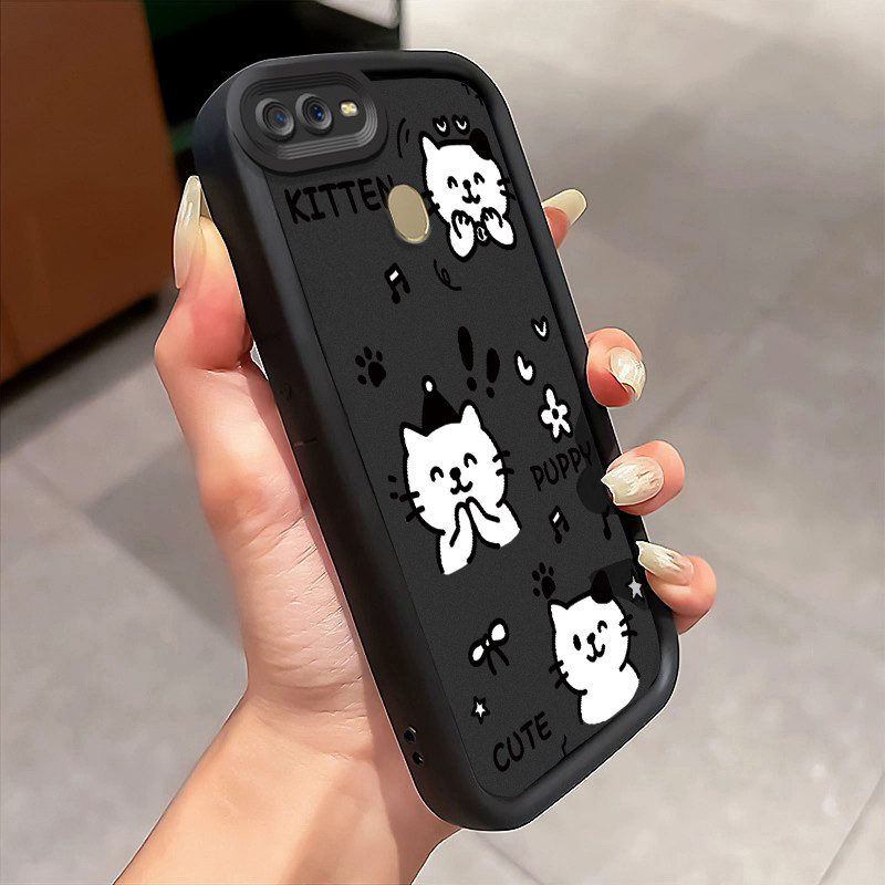 Casing Hp Untuk OPPO A7 OPPO A5s OPPO A12 OPPO A12S A11k Case Kucing bertepuk tangan Kartun Manis Co