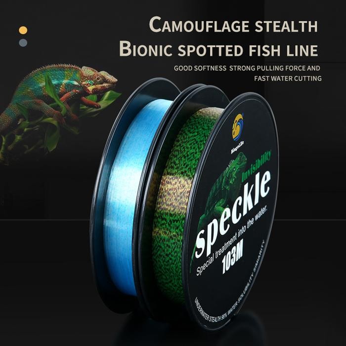 Senar Bunglon Speckle 100m Senar Pancing Kecil Kuat Biru Senar Pancing Nilon Hijau Fishing Line
