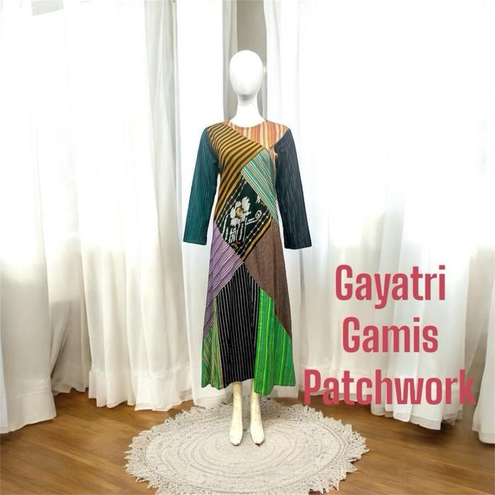 DISKON Gayatri Gamis Patchwork Tenun Lurik READY STOCK