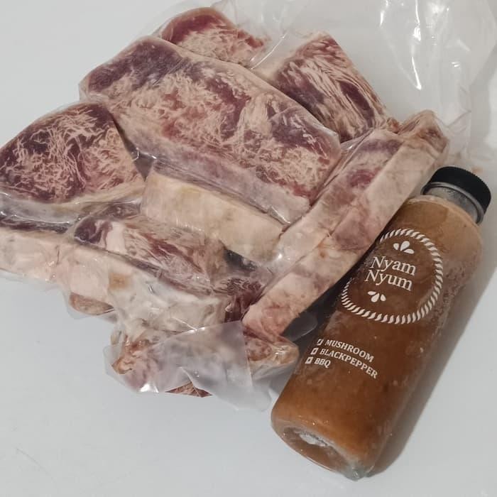 SerbaDaging- Wagyu Daging Sapi Steak Paket Bumbu Siram Bandung Mushroom Barbeque