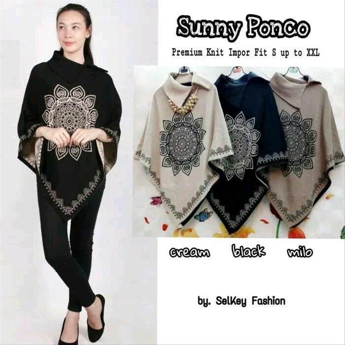 Ponco Outer Jaket Mantel Wanita Rajut Import