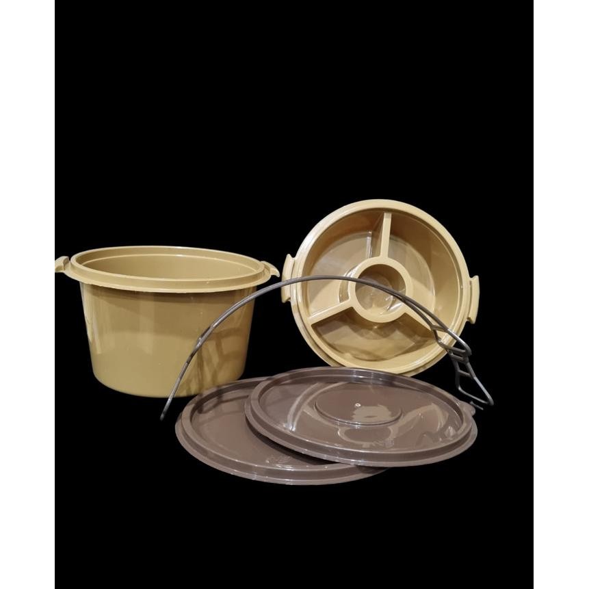 Rantang Souvenir / Rantang Plastik / Rantang Piknik Coklat Susun 2 Promo 