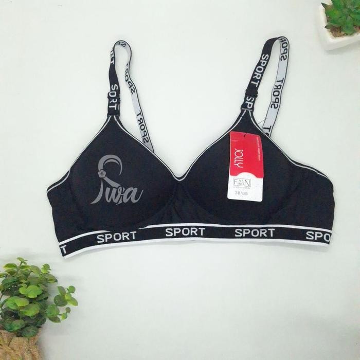 TerbaruSis- Jolly 1Pcs Bra Sport Wanita Dewasa Bh Cup A5 Busa Tipis Tanpa Kawat Kait Kancing