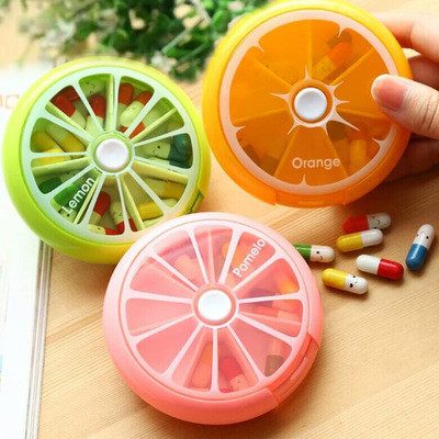 Mini Pill Box Weekly Medicine Pill Box Rotating Pill Box Case Splitter Pill Organizer Portable Trave