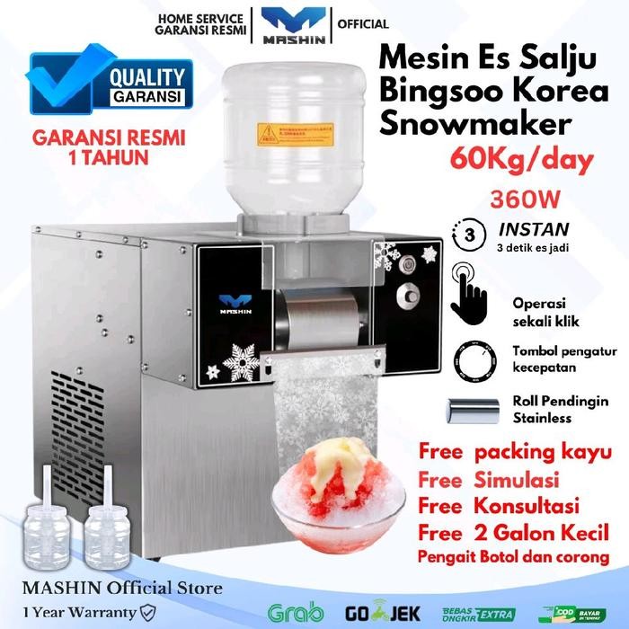 Mashin - Mesin Es Bingsoo 360Watt Snowmaker 60kg/Day Es Salju Bingsu Korea Mesin ice Cream Es Serut