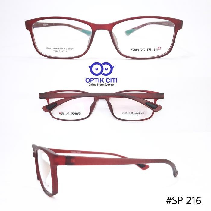 Promo Frame Kacamata Pria Wanita Swiss Plus 216 Super Lentur Dan Ringan Ori