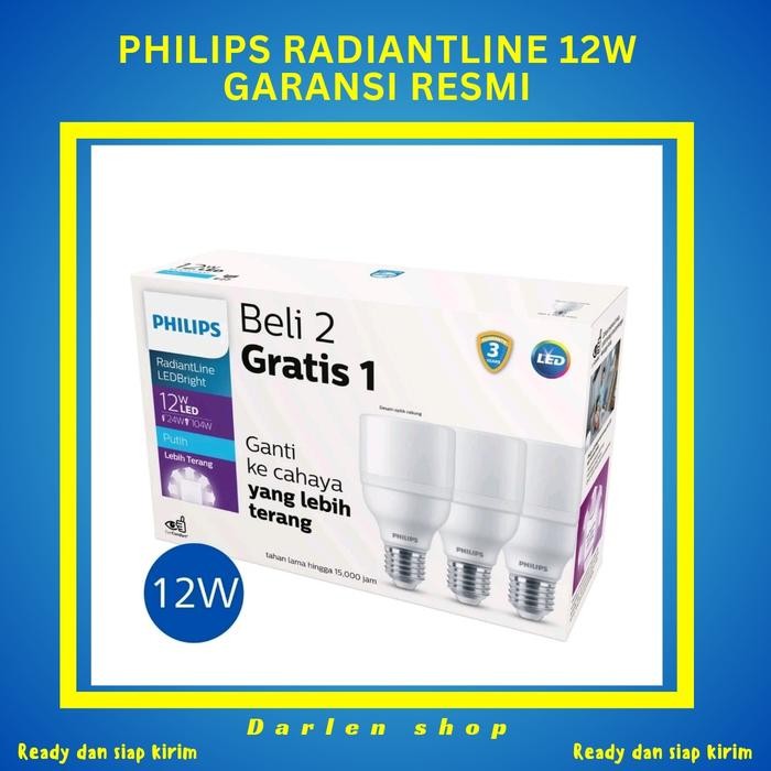 dfue- Philips Led Radiantline Ledbright 12W 12Watt 12 Watt Garansi Resmi Multipack Led