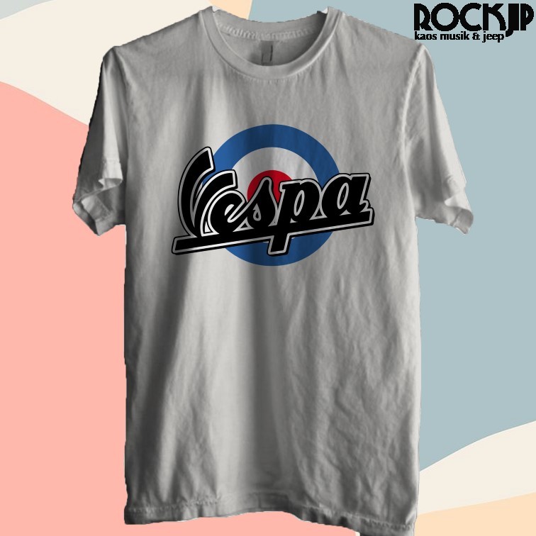 Jual Kaos Baju Distro Pria Wanita Vespa Logo Putih