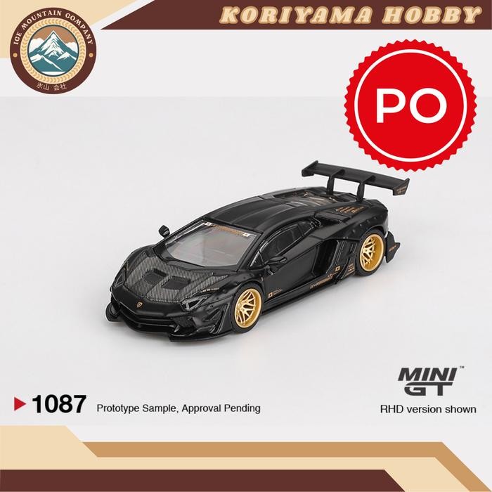 SALE Mini GT 1087 LBWORKS Lamborghini Aventador Limited Edition Matte Black MiniGT