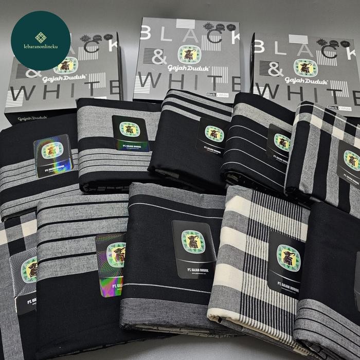 DISKON Sarung Gajah Duduk Motif Hitam dan Putih