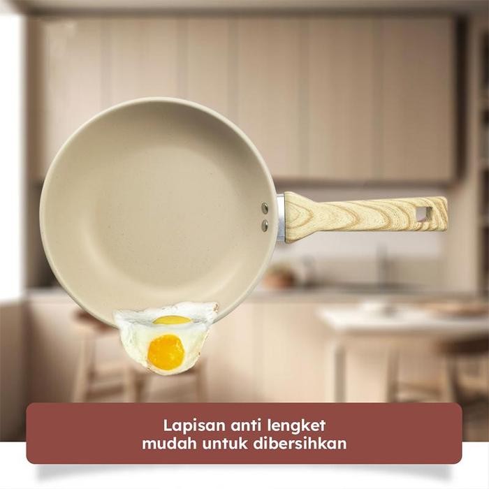 megj- Qme-Wookpan Marbel Granit 22Cm / Panci Kaldu 24Cm Non-Stick Multifungsi Bebas