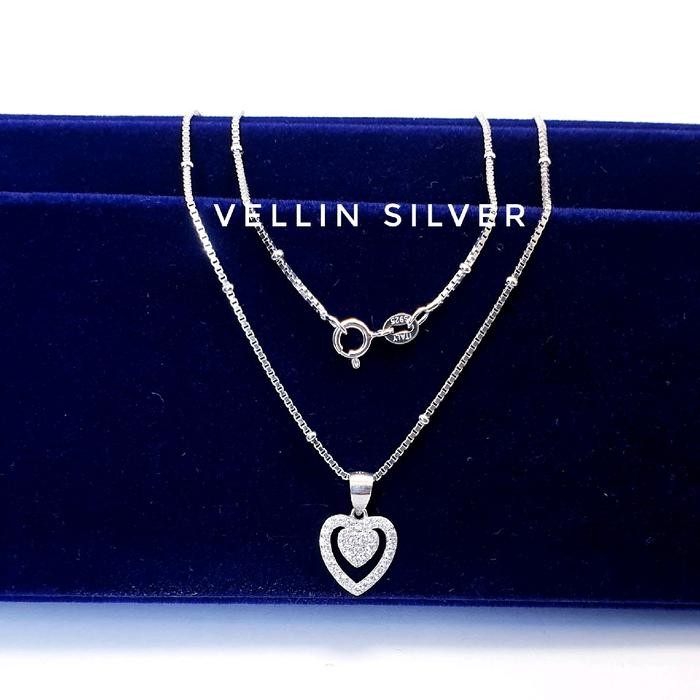Kalung Silver 925 Liontin Love Perak Asli 925
