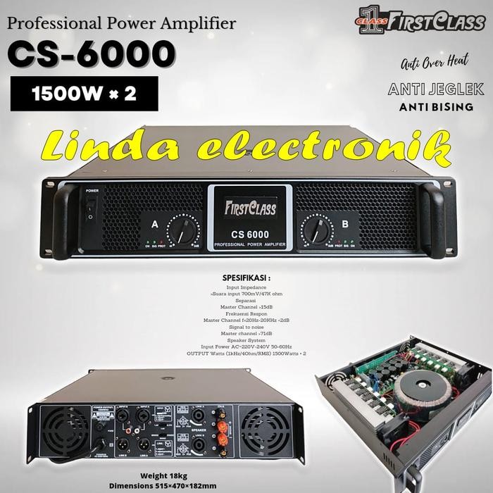 Banyak Dicari Power Amplifier Firstclass Cs6000 Cs 6000 1500W X2 Garansi Original Terlariss 