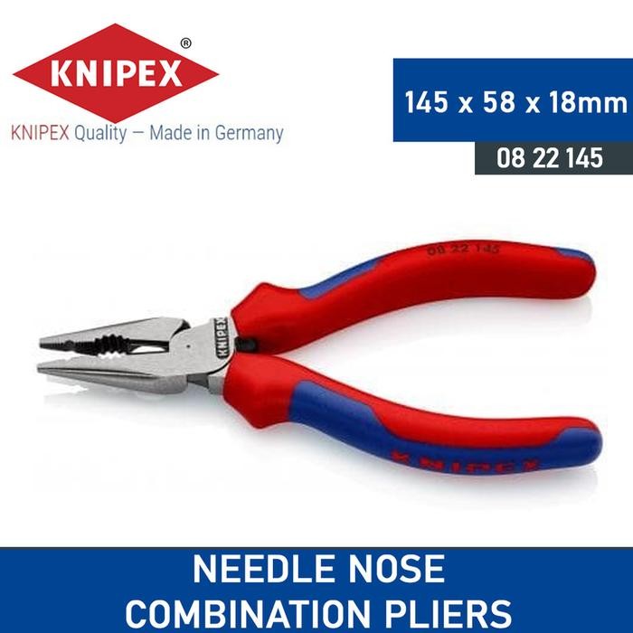 KNIPEX Tang Kombinasi 08 22 145 KNIPEX Needle-Nose Combination Pliers 145 mm, Pegangan