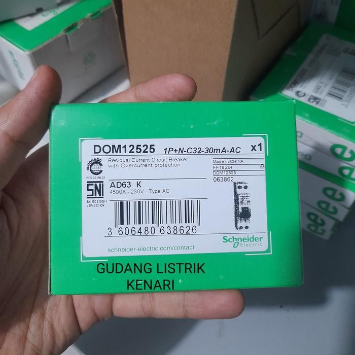 Populer Elcb Rcbo Domae Schneider 1P 32A Dom12525 Terlariss 