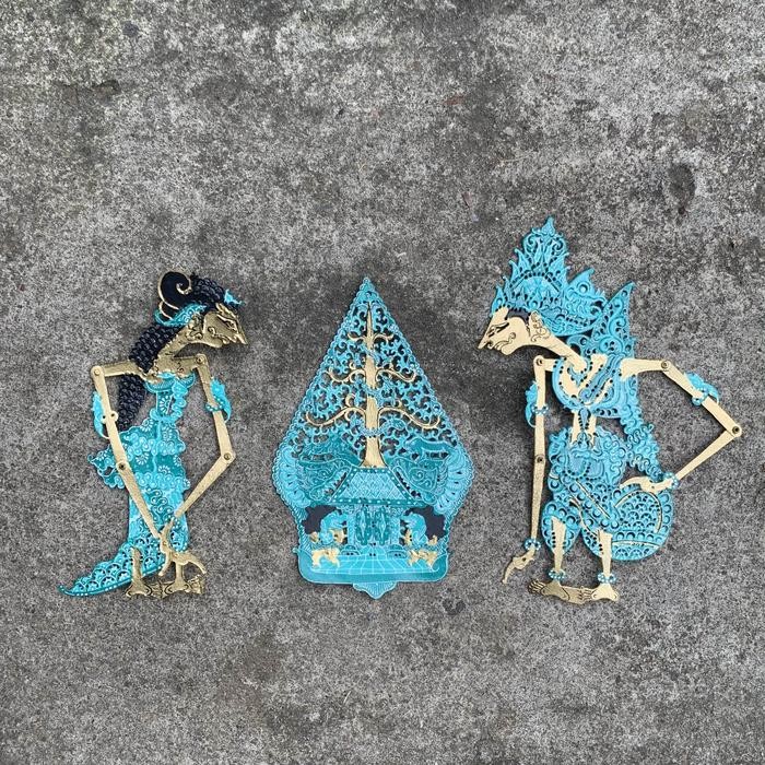 Wayang Kulit Rama Shinta Mahar 17 cm dengan Gunungan