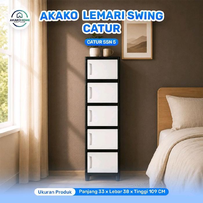 Akako - Lemari Pakaian Plastik 1 Pintu Akako Swing "Catur" / Kode = Catur
