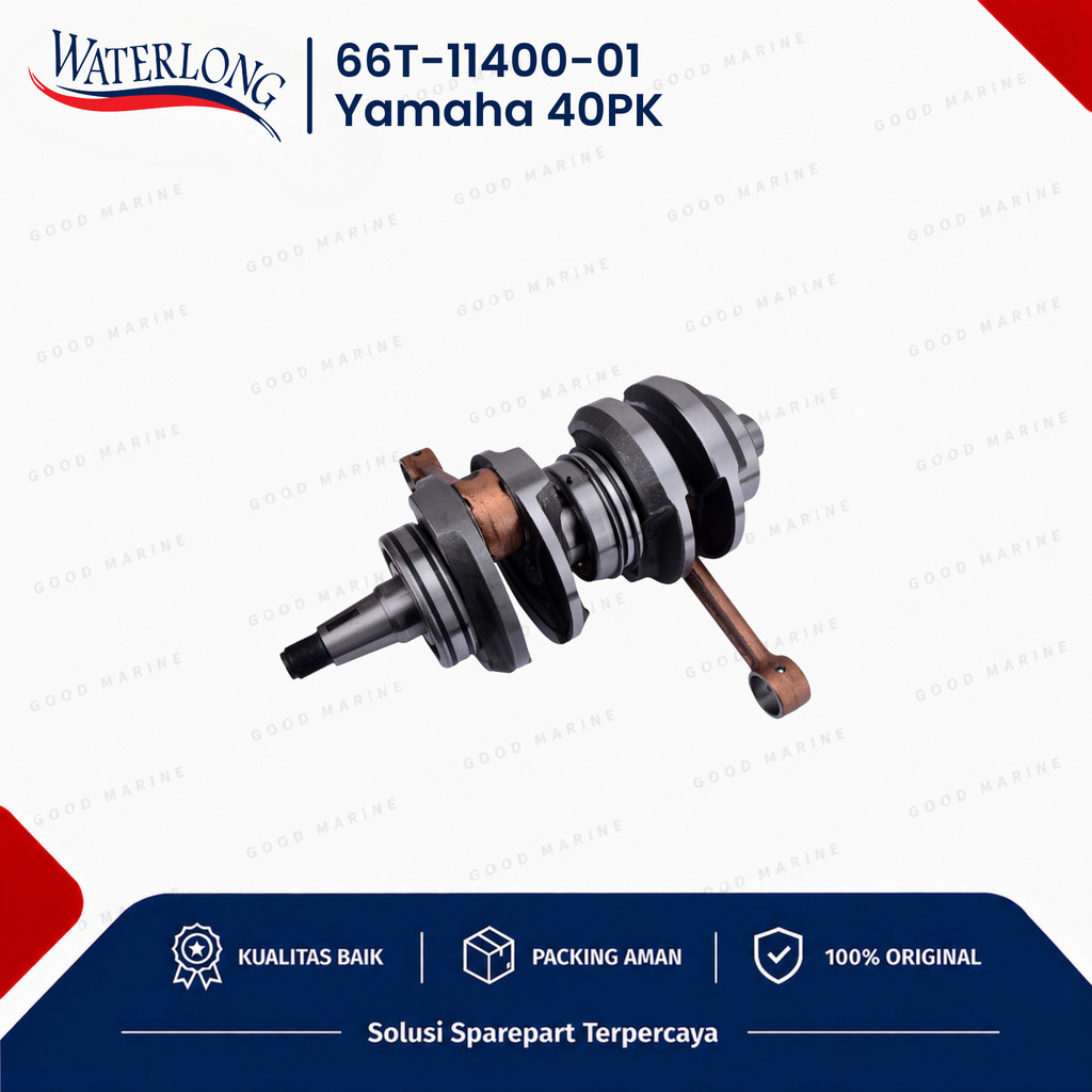66T-11400-01 CRANKSHAFT ASSY KRUK AS YAMAHA 40PK SPAREPART MESIN TEMPEL OUTBOARD WATERLONG