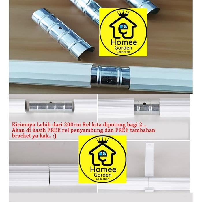 NEW Rel gorden garis / tiang gorden / rel hordeng / rel rollet/ polos