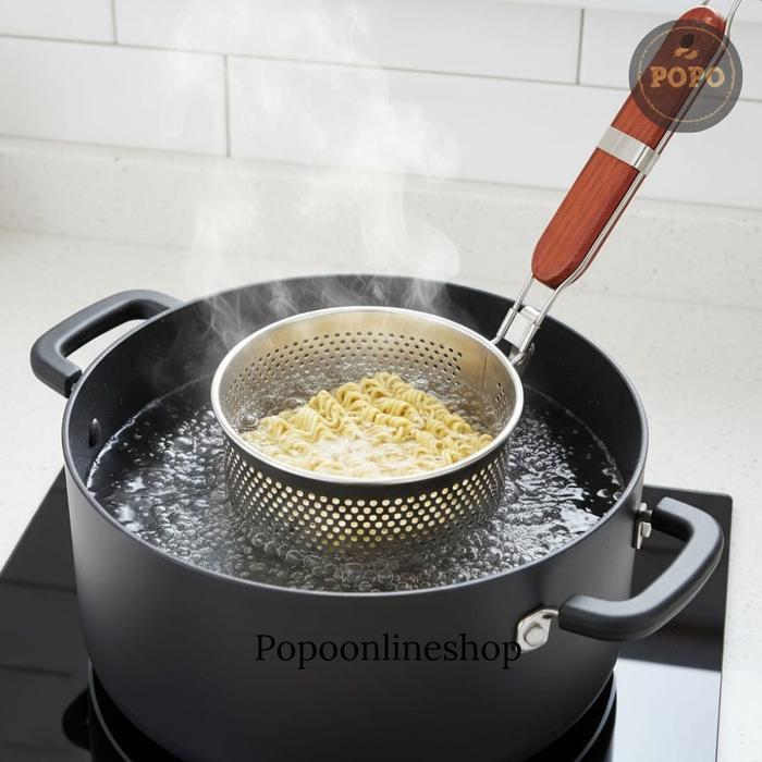 SARINGAN MIE KOCOK STAINLESSTEBAL PREMIUM ALAT REBUS PANGSIT BAKMI