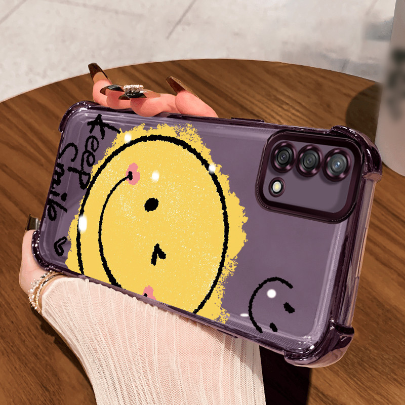 Casing Hp untuk OPPO A74 A95 F19 F19s Case Warm smile Kasing selebgram suka Cesing Airbag Kesing Sil