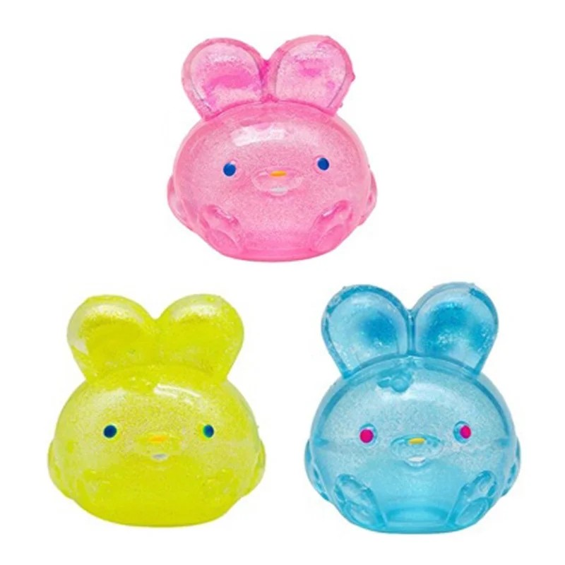 Needoh Jelly Hops TPR Toy Gummy Bear Clear Glitter Non-toxic Relief Pressure Toy Soft Squishy Heal